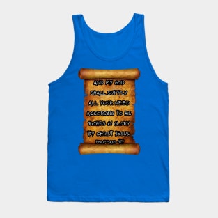 God shall supply all your need Philippians 4:19 ROLL SCROLLS Tank Top